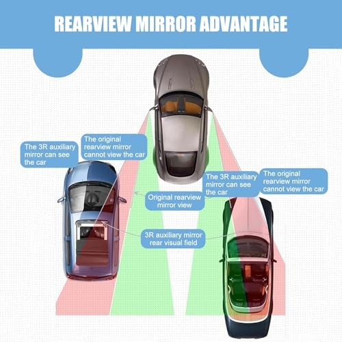 2 PCS Car Blind Spot Mirrors, Convex Wide-Angle Side View Mirrors, Adjustable
