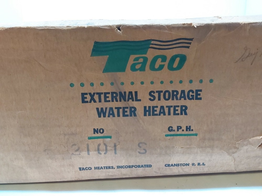 NEW NOS TACO 2101S External Storage Water Heater No 1-A 34 Free Ship