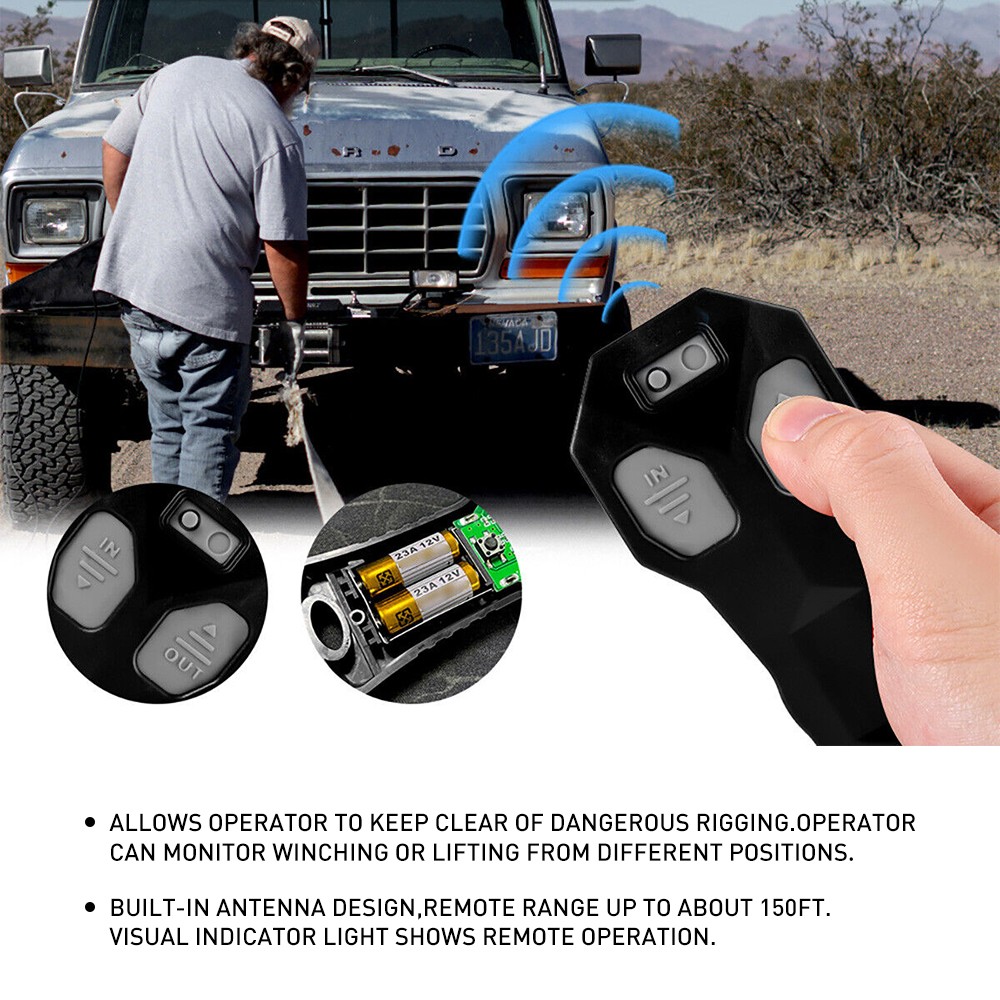 ATV UTV DC12V Wireless Winch Remote Receiver Control Kit Switch Handset US EXV