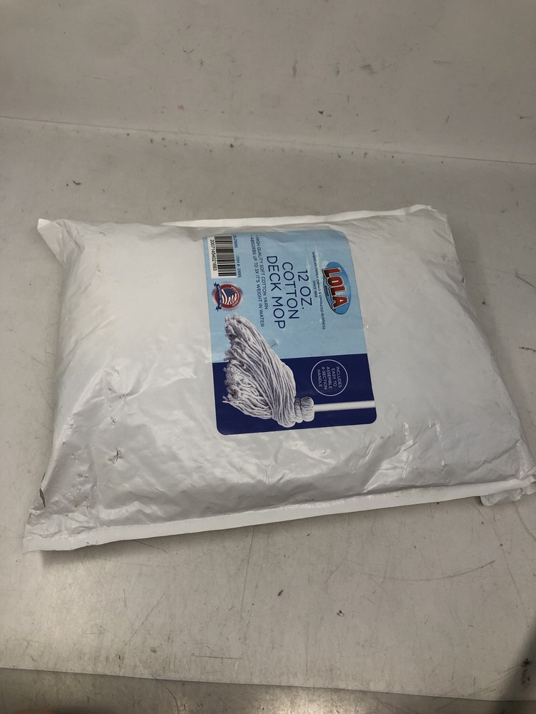 LOLA Products 12 Oz Cotton Deck Mop 4 Section Handle Qty1