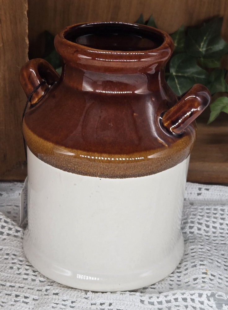 stoneware milk can(25023) hand painted