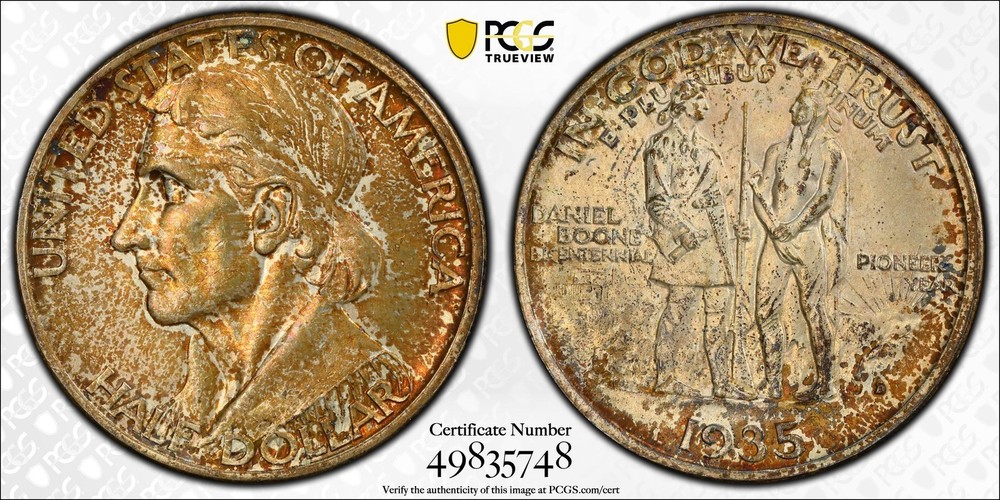 1935 D Classic Commemorative Daniel Boone Bicentennial PCGS MS-64 Boone