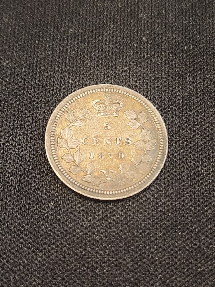 1870 Canada 5 Cents Silver Coin