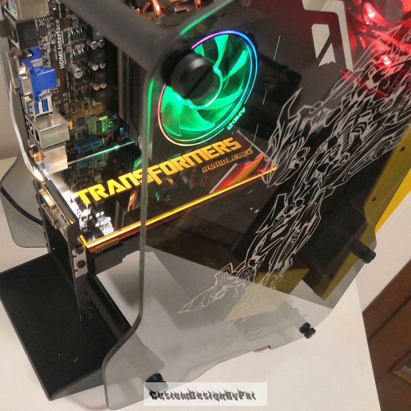 Custom Pic ARGB Mirrored GPU Backplate Mirrored GPU Side Panel Gaming PC Case