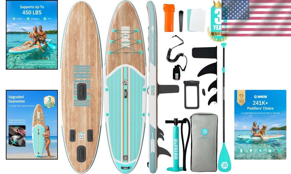 10'6" Inflatable Paddle Board with Complete SUP Accessories - Refreshing Mint