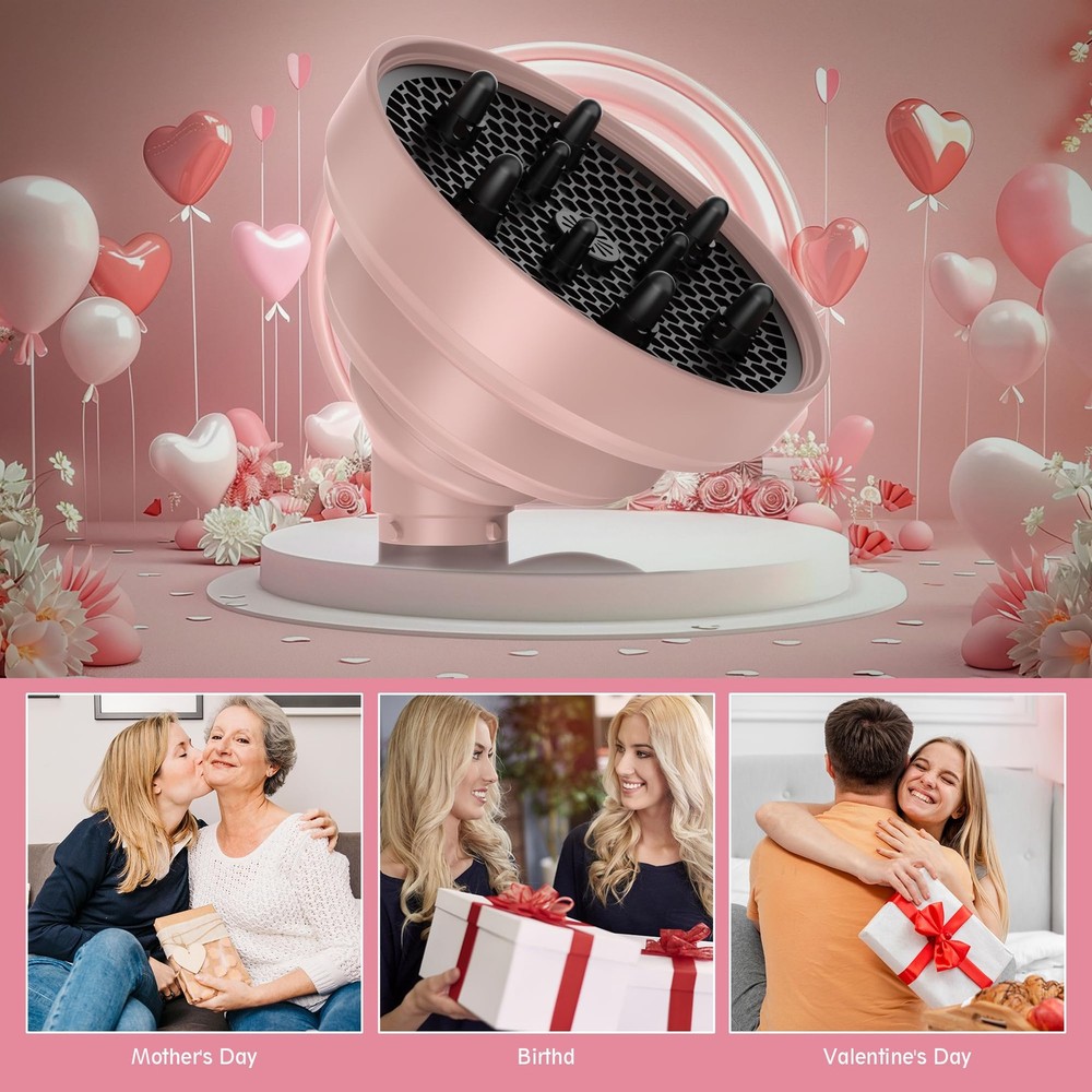 KingKam Upgraded Diffuser Attachment for Dyson Airwrap, Light Pink