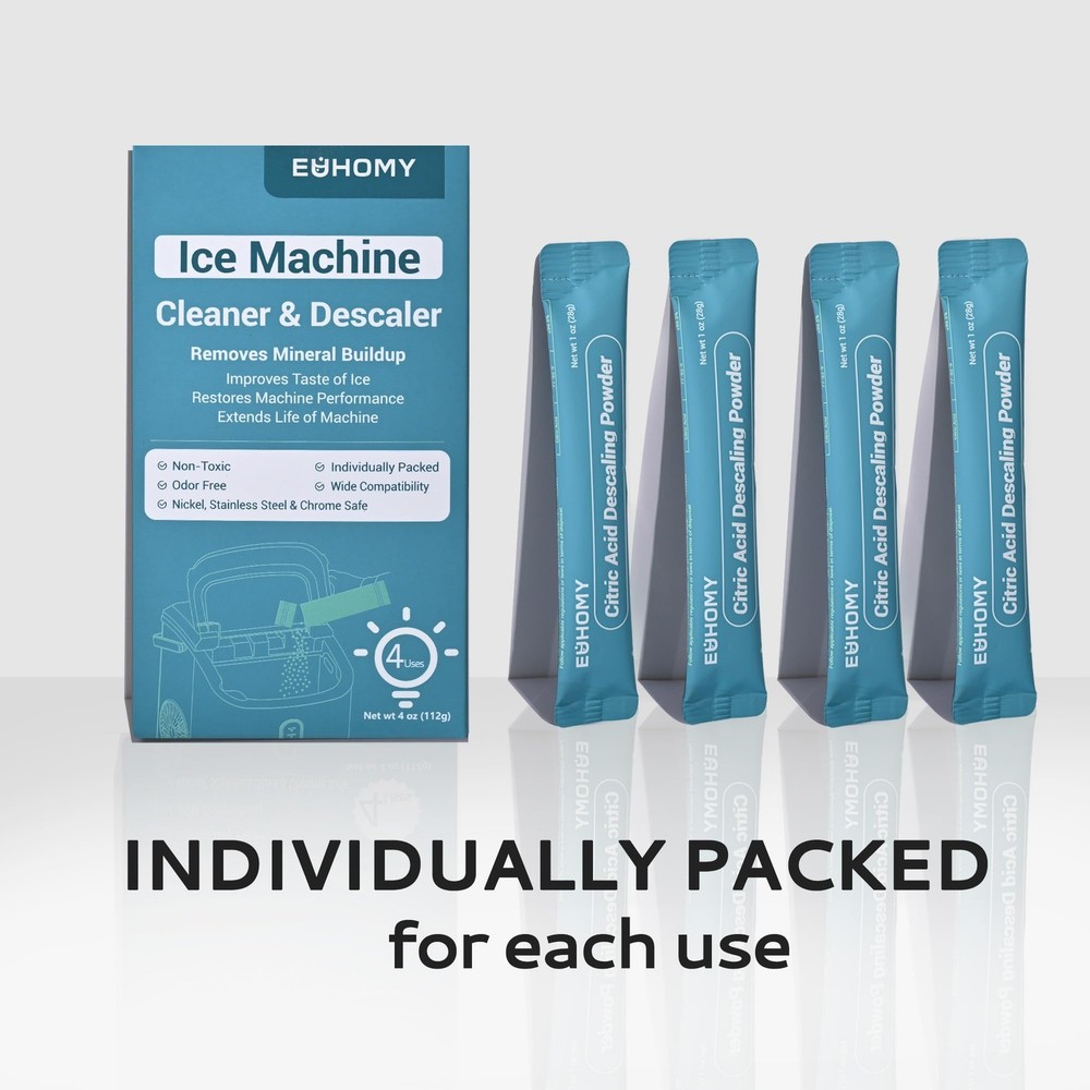 Ice Maker Cleaner & Descaler | 4 Use & Individually Packed | Ice Machine Clea...
