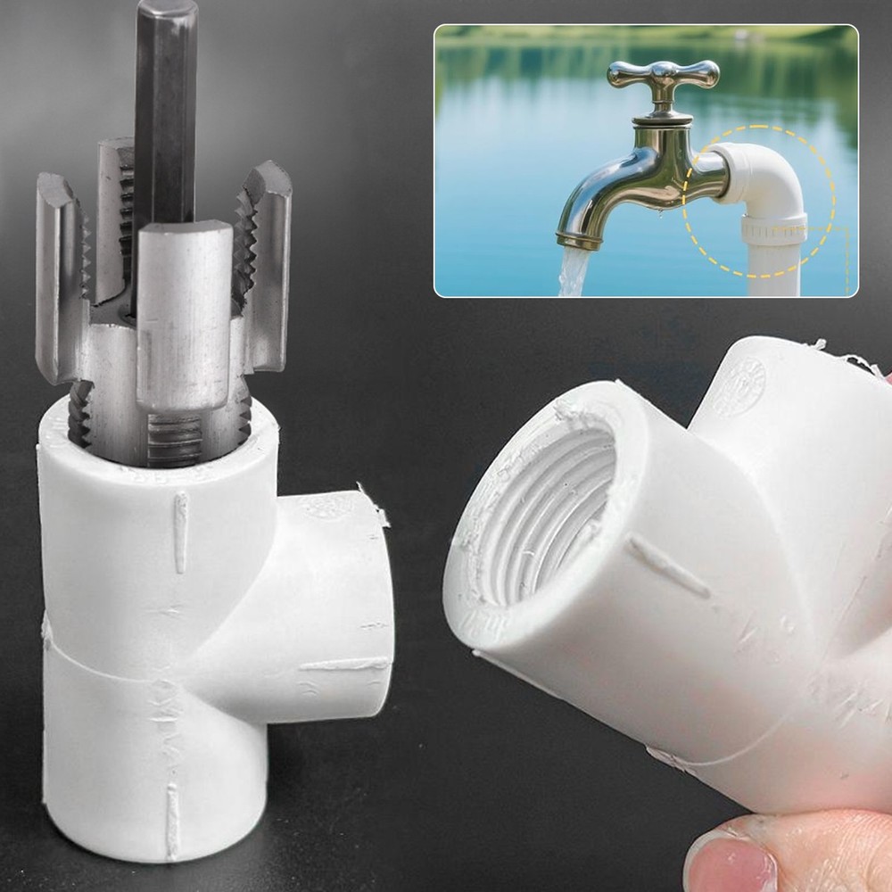 2Set Integrated Internal&External Pipe Threading Tool For 1/2'' 3/4'' Water Pipe