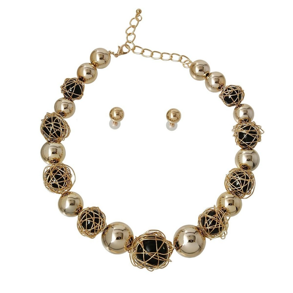Metal Wrapped Necklace Set