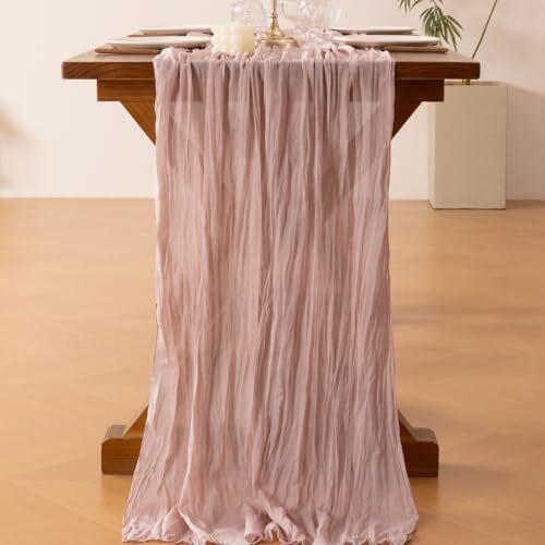 Pink Table Runner Spring Easter Cheesecloth Table Runner 10ft x 1pc Dusty Pink