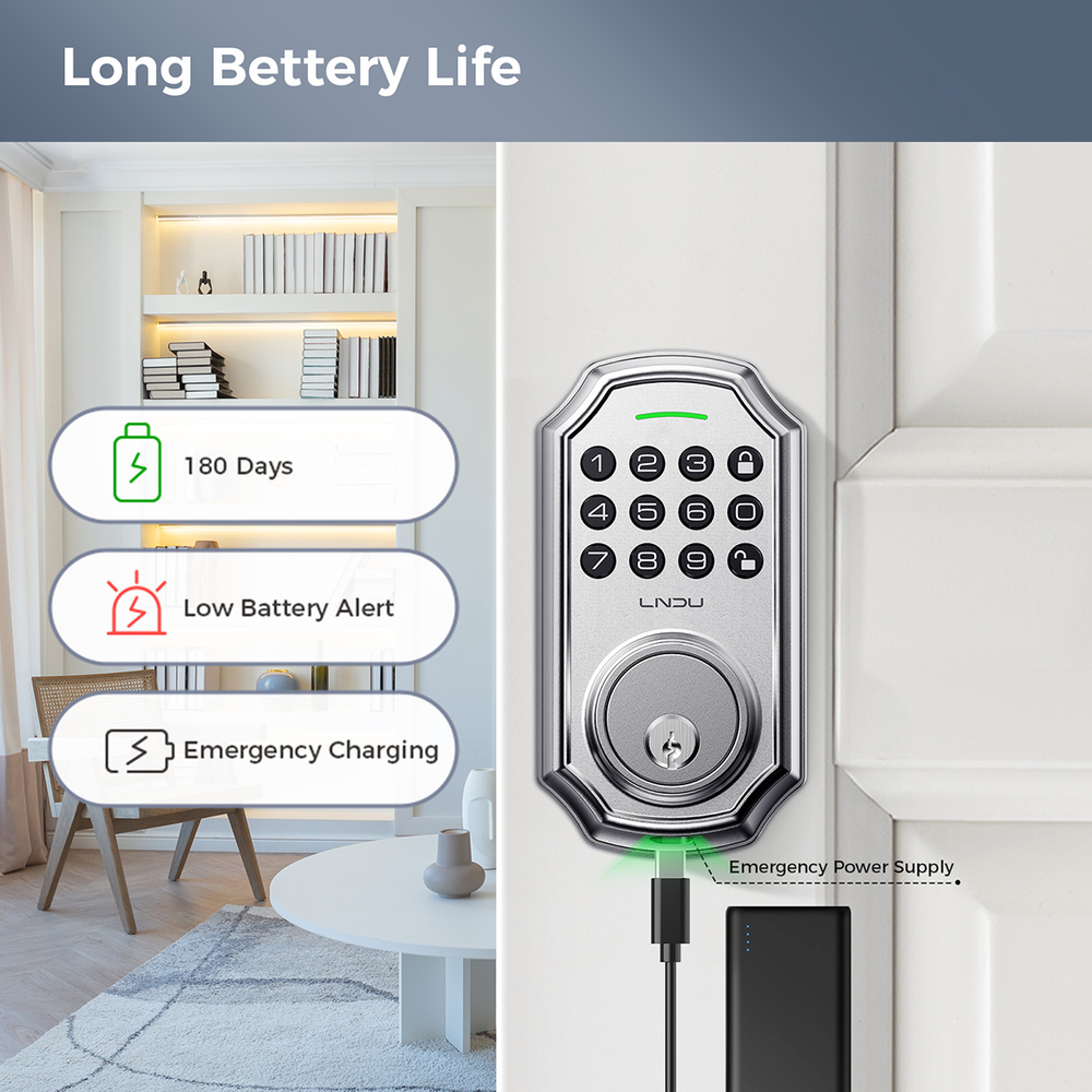 ARPHA Smart Front Door Lock Set 100Code Electronic Keypad Deadbolt Keyless Entry