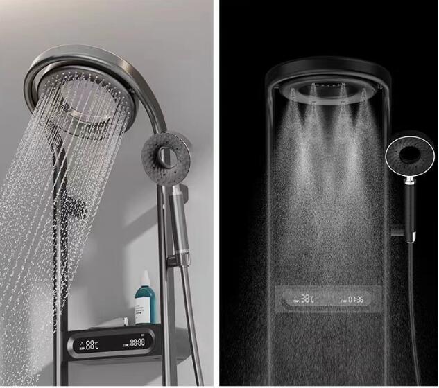 Intelligent Temperature Digital Display Shower Set Storage Rack Storage Table