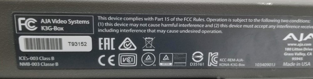 AJA K3G-Box Breakout Box