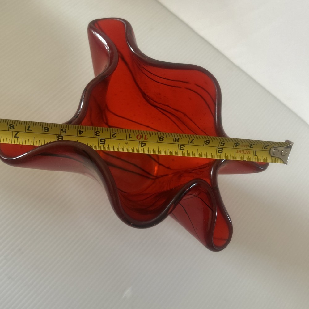 Unique Ruby Red Hankerchief Vase