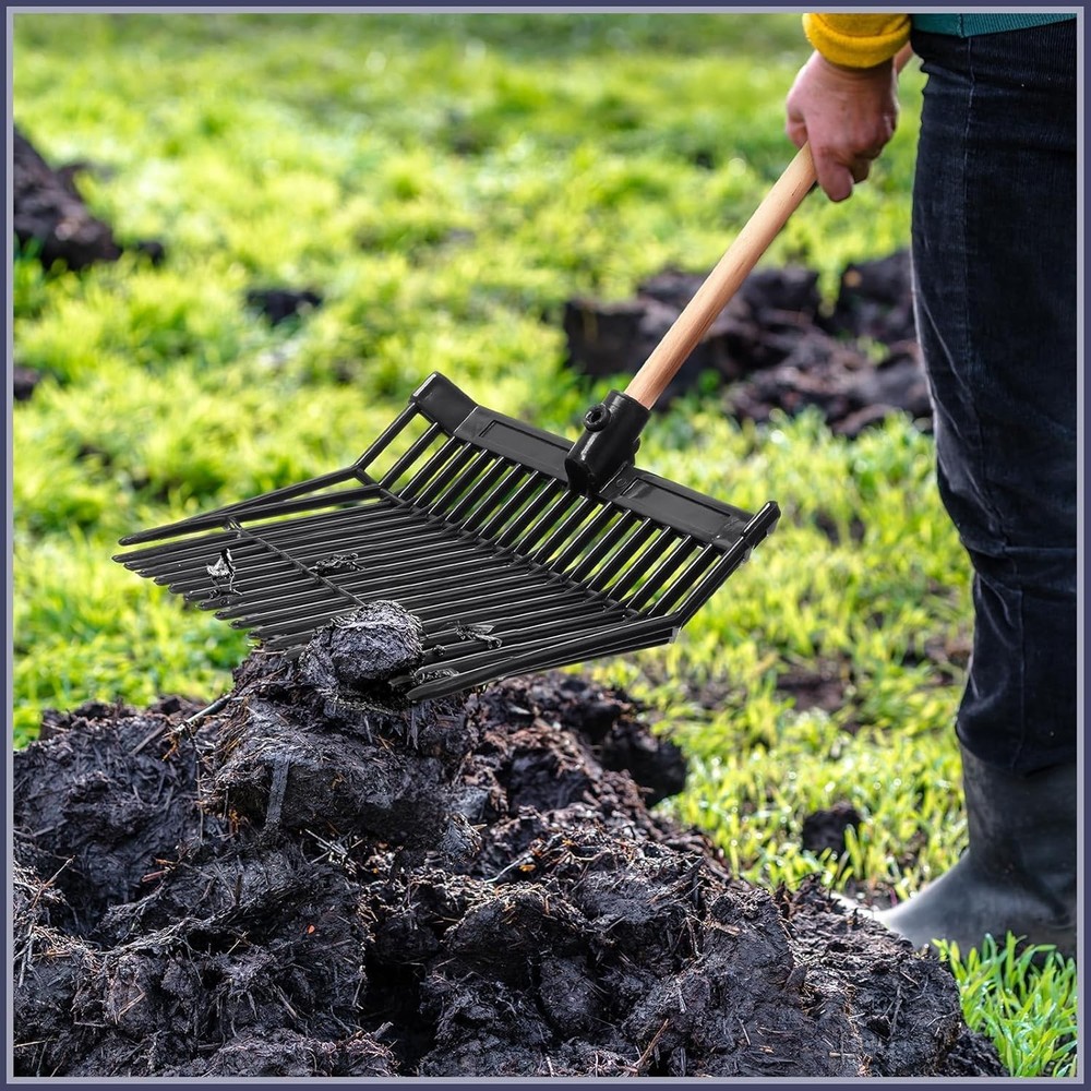 Efficient Slanted Pitchfork Replacement Heads - Quick Cleanup for Farmers