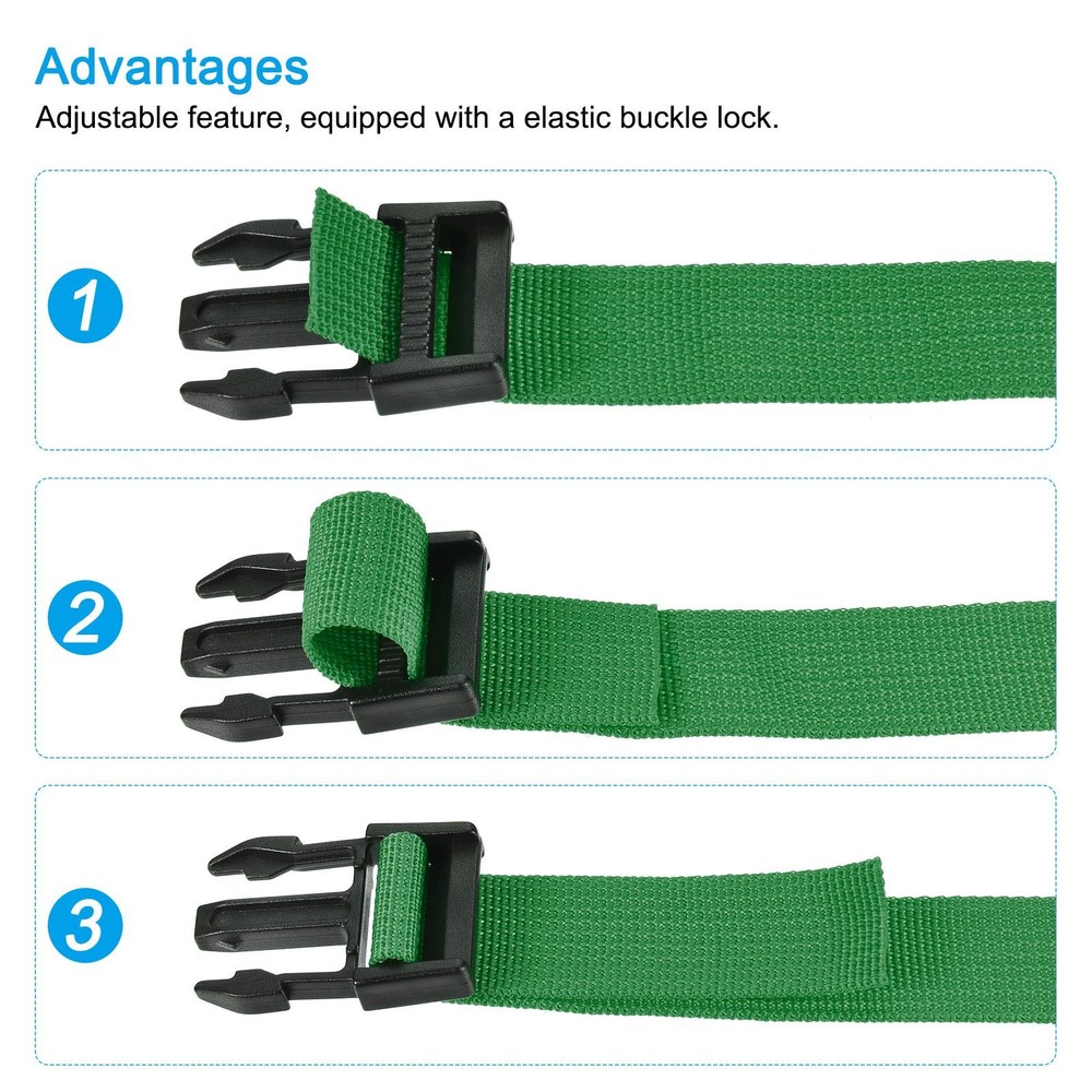 Utility Strap with Buckle 1x98 Inch Polyester Quick Release Belt(Green, 2pcs)