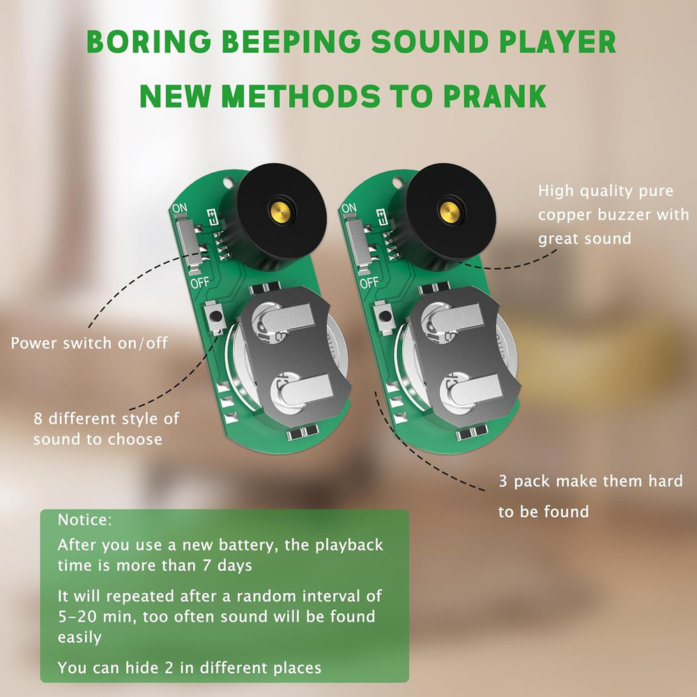 3 Pack Mini Hidden Noise Maker - Prank Noisemaker - Beeping Noise Mechine Pranks