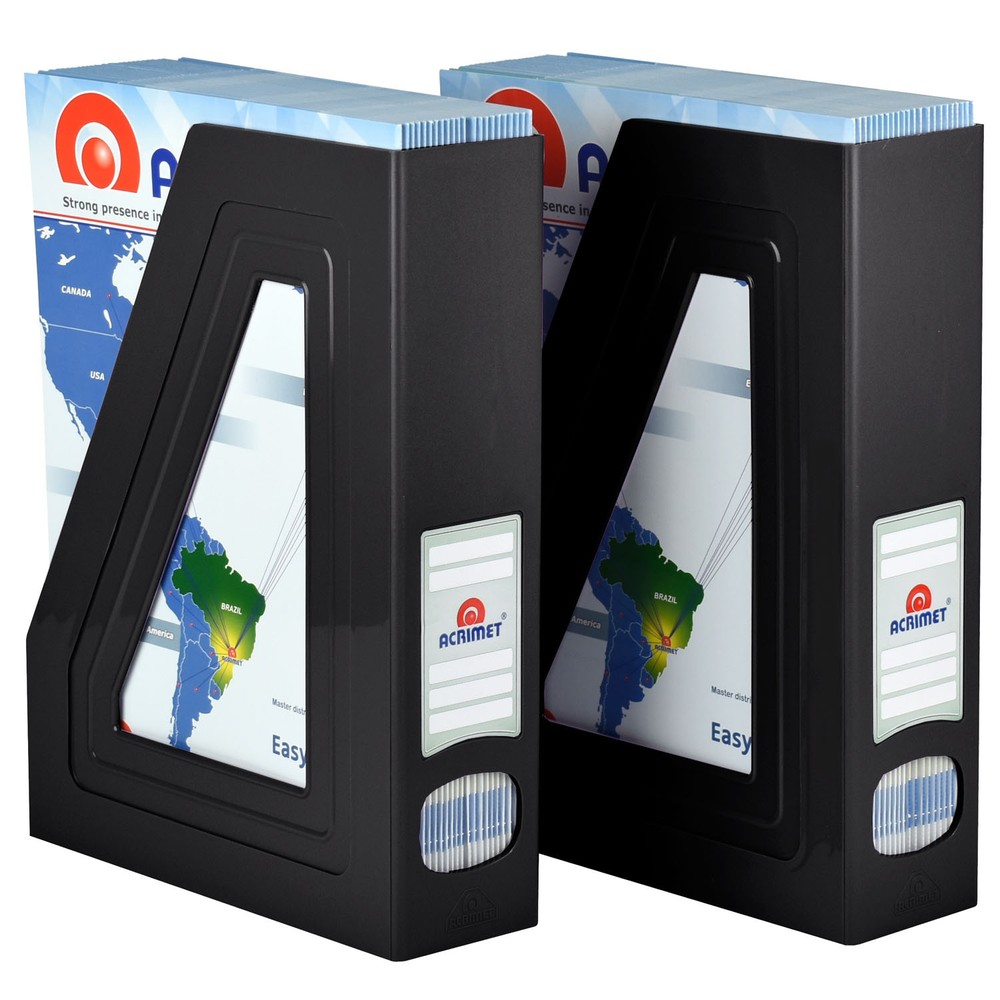 Acrimet Magazine File Holder (Pack with Two) (Black)
