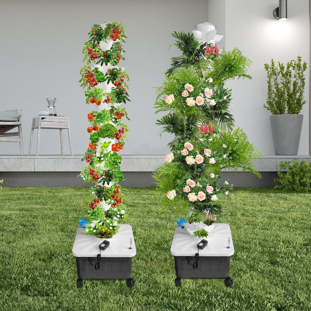 Vertical 70-Pots Hydroponics Tower Set Hydroponic Growing System Home Gardening