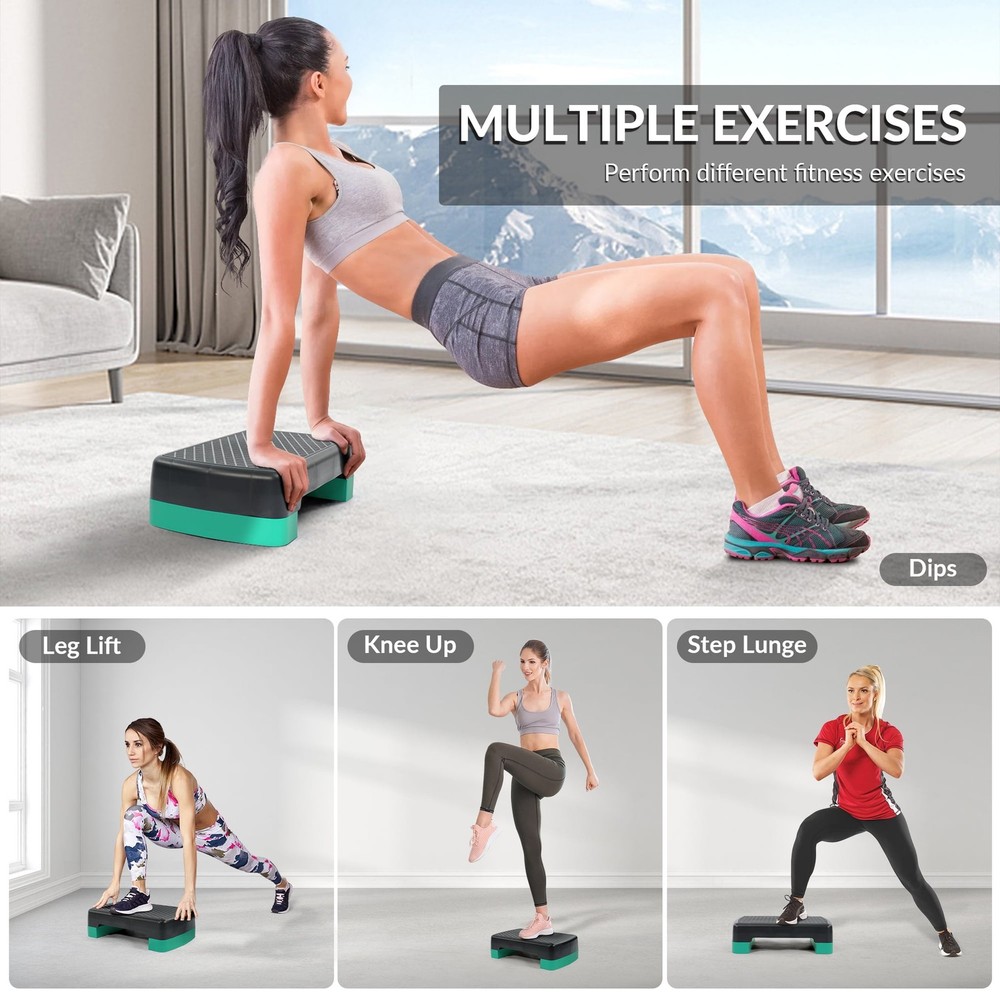 Adjustable Workout Aerobic Stepper Step Platform Trainer, 18-In