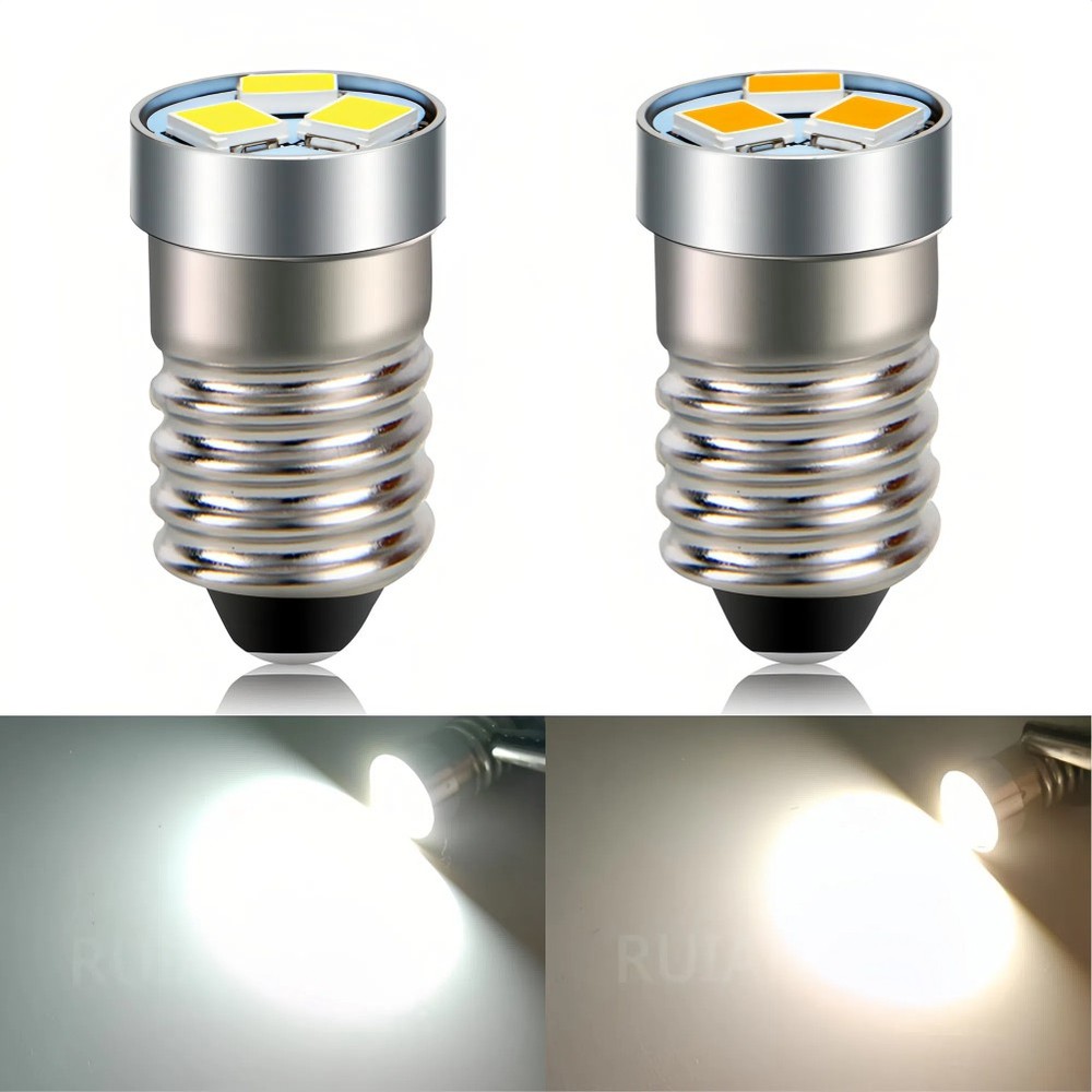 LED Lamp Bulb 3V 6V 12V White Warm White E10 1447 Screw for Car Torch Flashlight