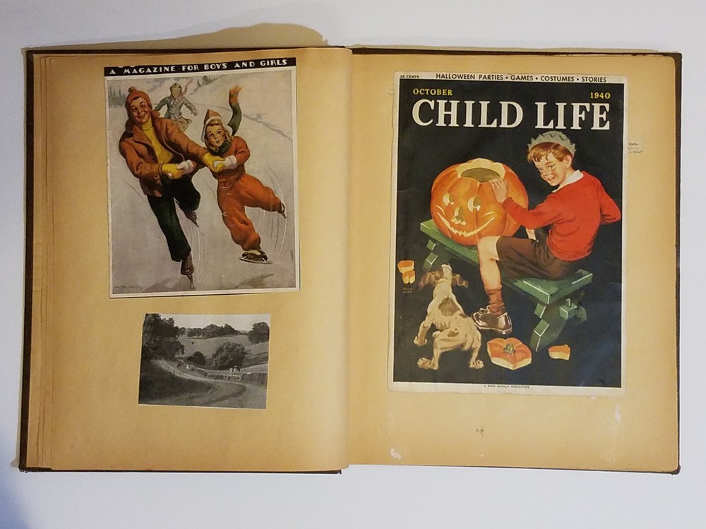 Vintage WW2 Era Scrapbook, Uncle Sam, Plane, Eagle, Ship, Cannon
