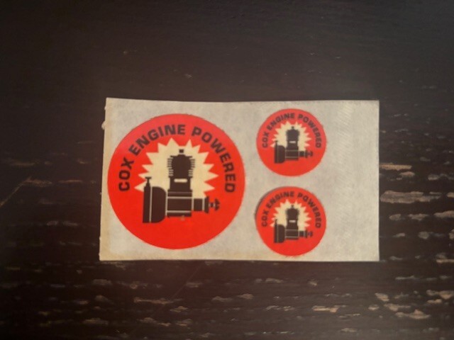 COX Engine Powered Stickers Vintage NOS Original 3 Sticker Set