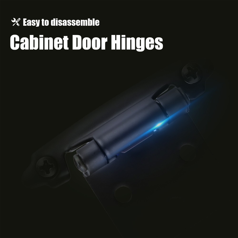 Self Closing Cabinet Hinges Satin Nickel, 100 Pcs - Variable Overlay Flush
