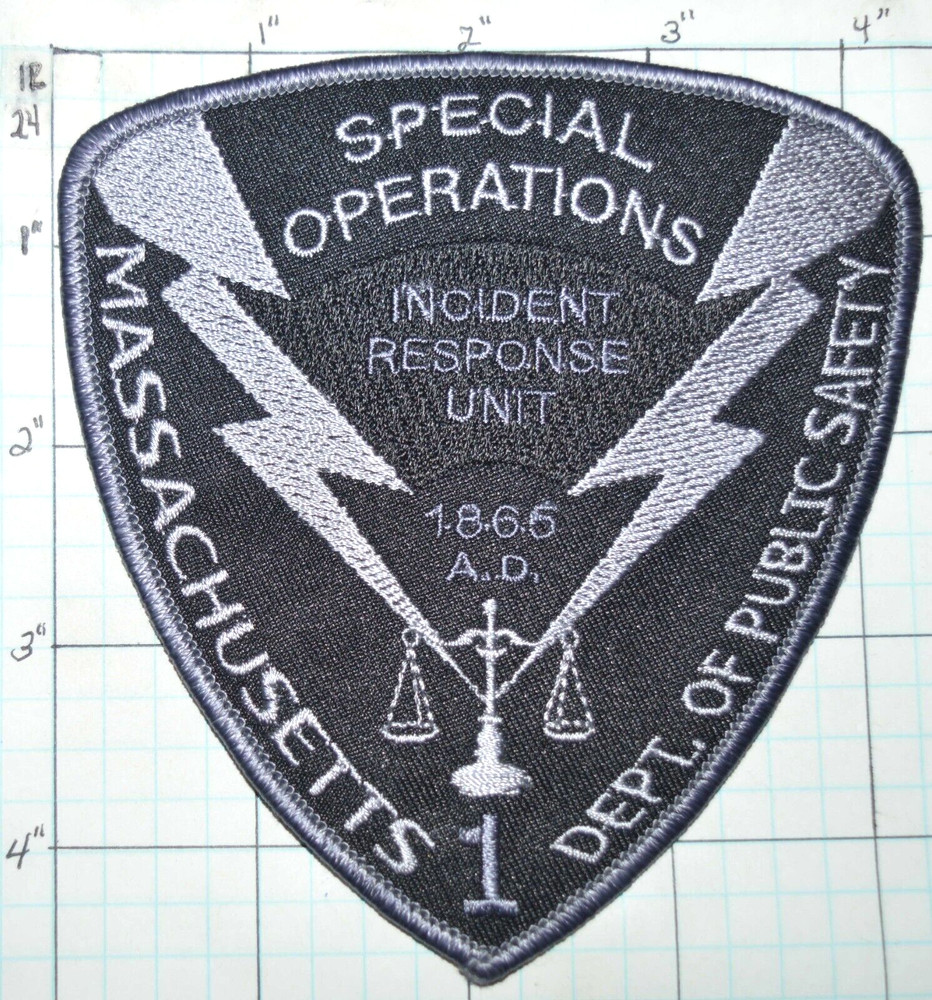 MASSACHUSETTS POLICE SPECIAL OPERATIONS INCIDENT RESPONSE UNIT SUBDUED PATCH