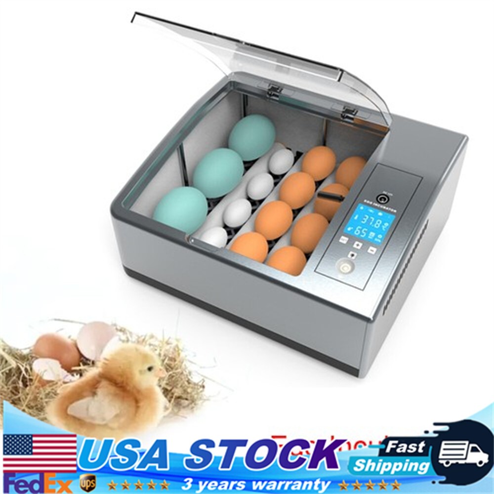 16 Chicken Egg Incubator Fit Hatching Eggs with Automatic Turner Temp Control US
