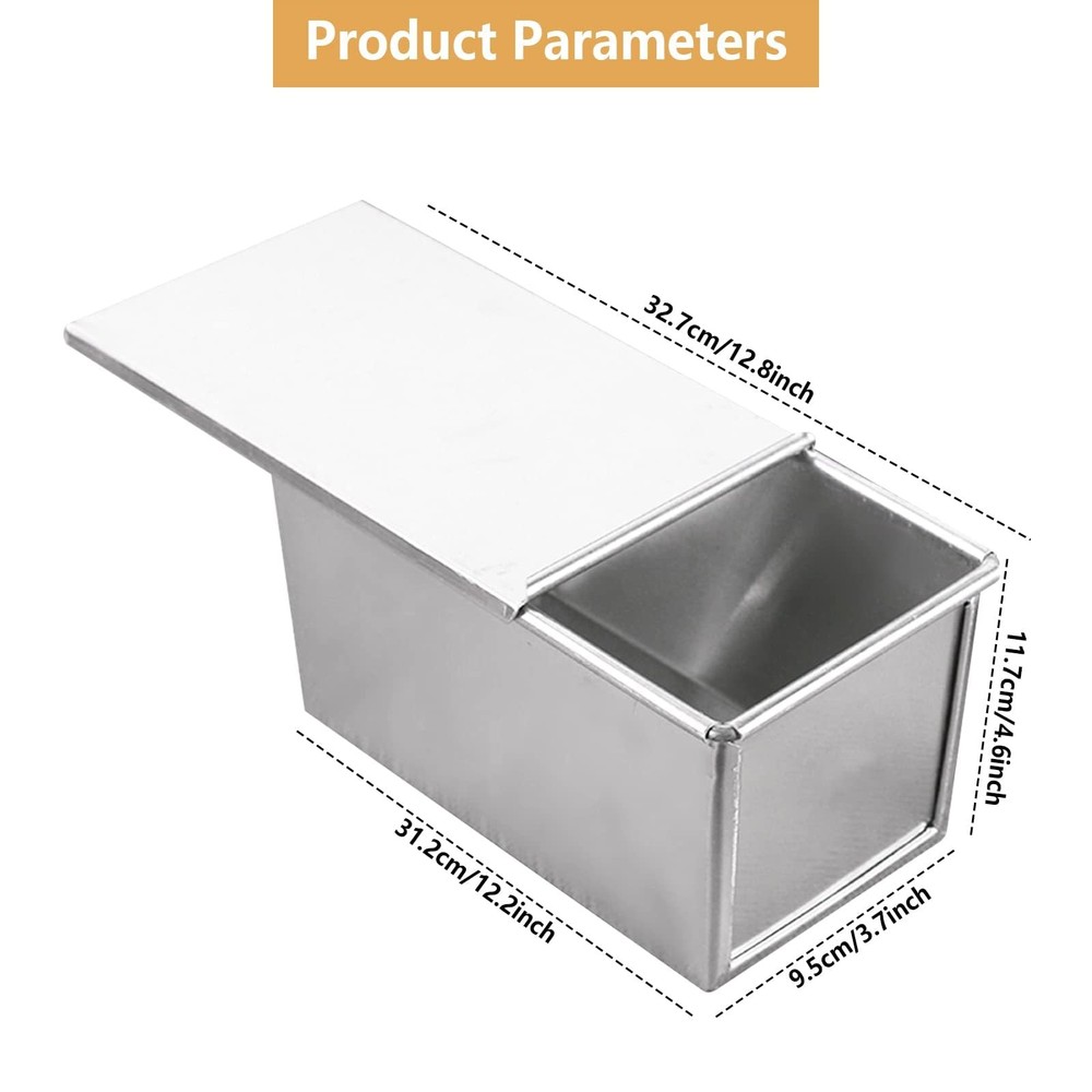Pullman Loaf Pan 13x4in Aluminized Steel Nonstick Bread Pan Silver