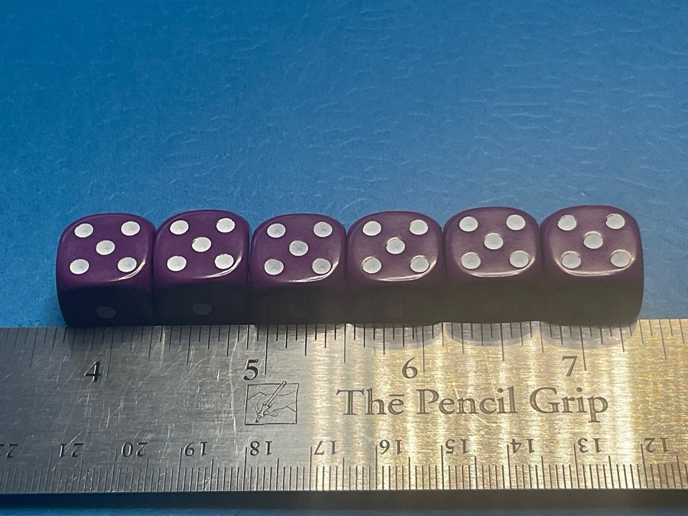——6——-PURPLE ROUNDED CORNER DICE ————P—6