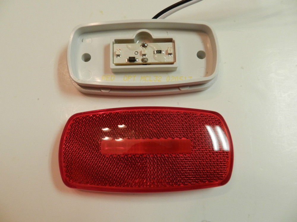 RED Camper Trailer RV Light 3 LED 2 x 4 surface mount Clearance marker