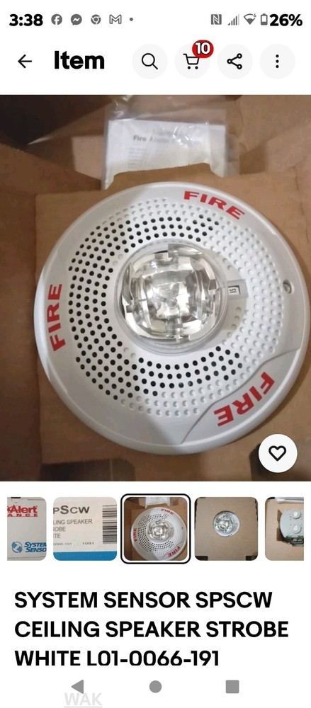 SYSTEM SENSOR SPSCW CEILING SPEAKER STROBE WHITE L01-0066-191