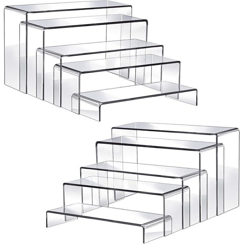 10pcs 2 Set Acrylic Risers for Display Clear Perfume Organizer Stands Display