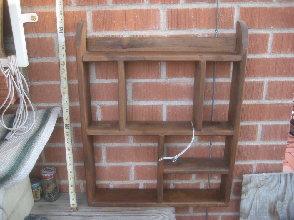 Vintage ** 2 Shelf *** Wall Display Rack w/ 3/4" Thick Solid Wood