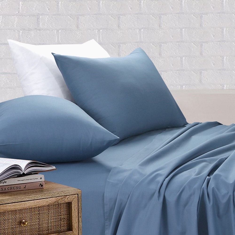 Flat Sheets Cotton Rich King Single Fitted Sheet With Pillowcases