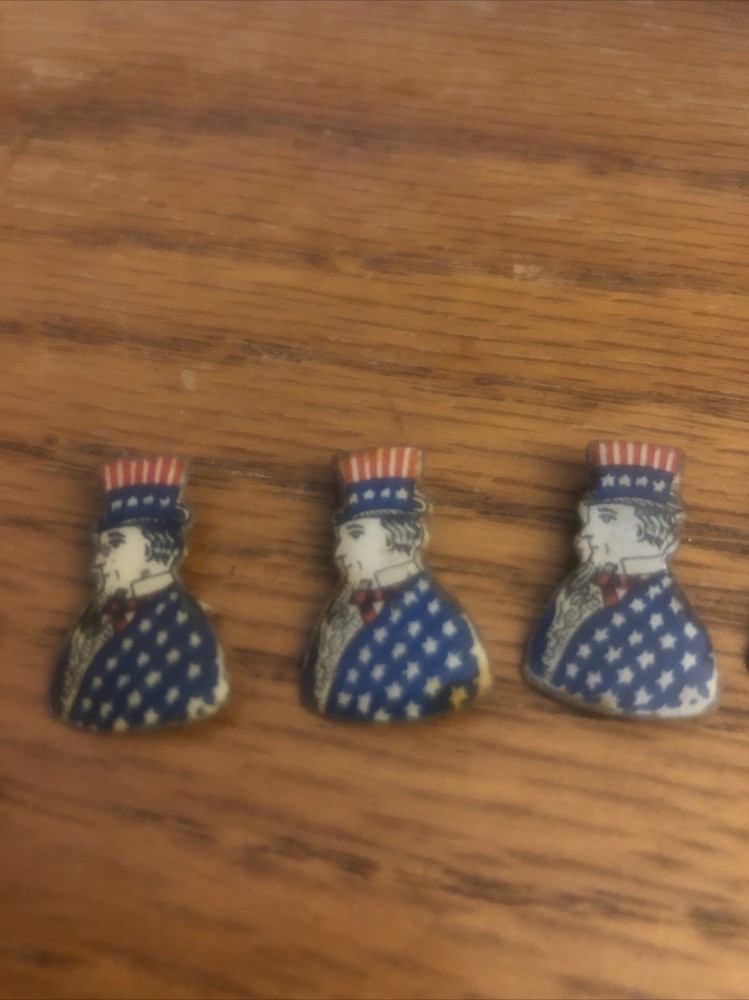 Lot 6 Plug Cut Tobacco Tags, Uncle Sam