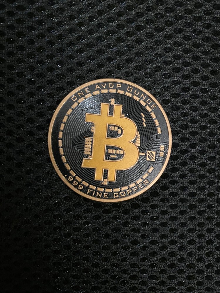 Black PHYSICAL BITCOIN 1 oz Copper Round. Uncirculated.