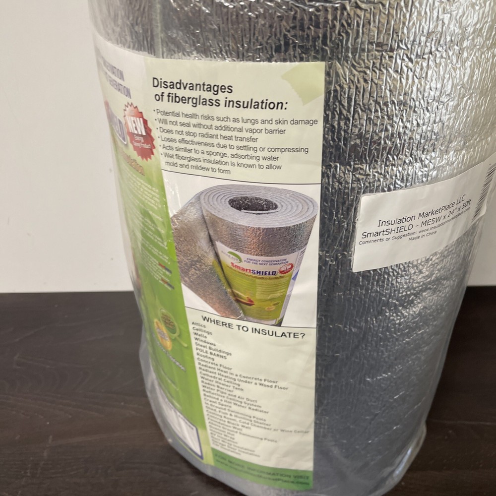 SmartSHIELD -5mm 24"x50ft Reflective Foam Core Insulation roll Cold and Heat New