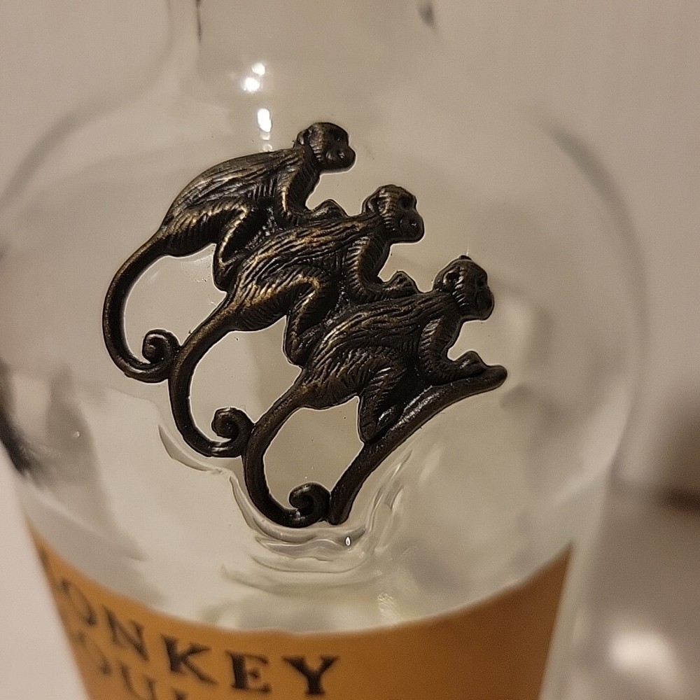 Attractive Decorative Monkey Shoulder Empty Scotch Whisky Bottle 3 Monkeys Logo
