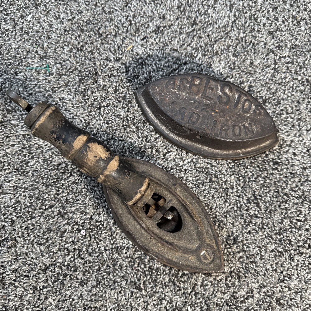 Asbestos Vintage Sad Iron Set Cast Iron
