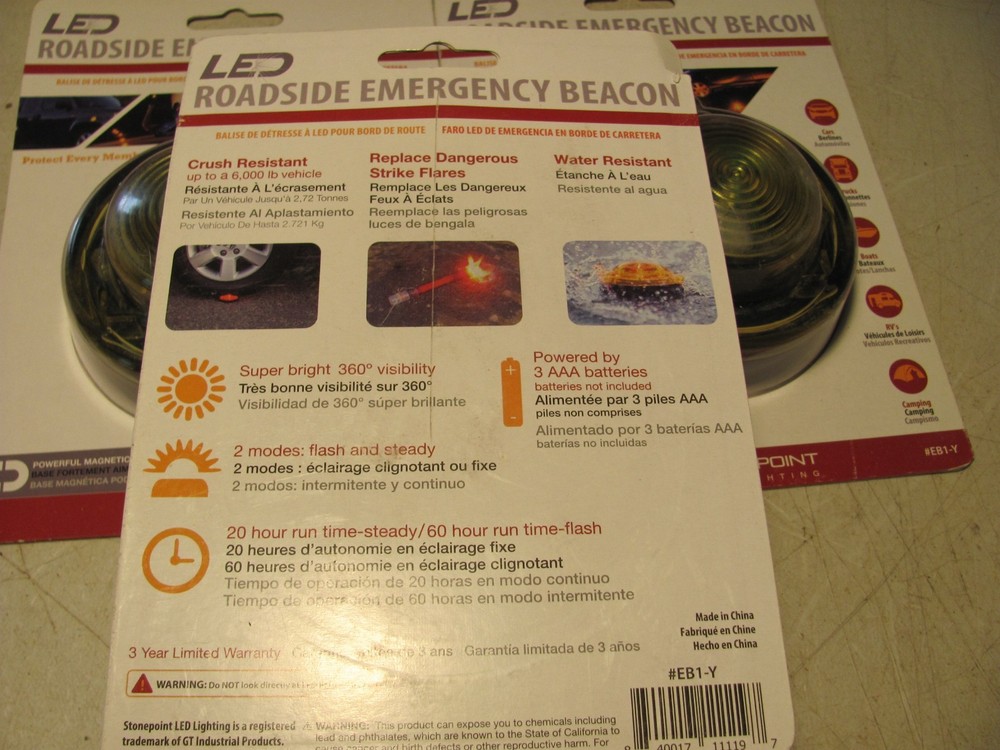 4- Roadside Emergency Beacons LED Stone point & Goodyear.