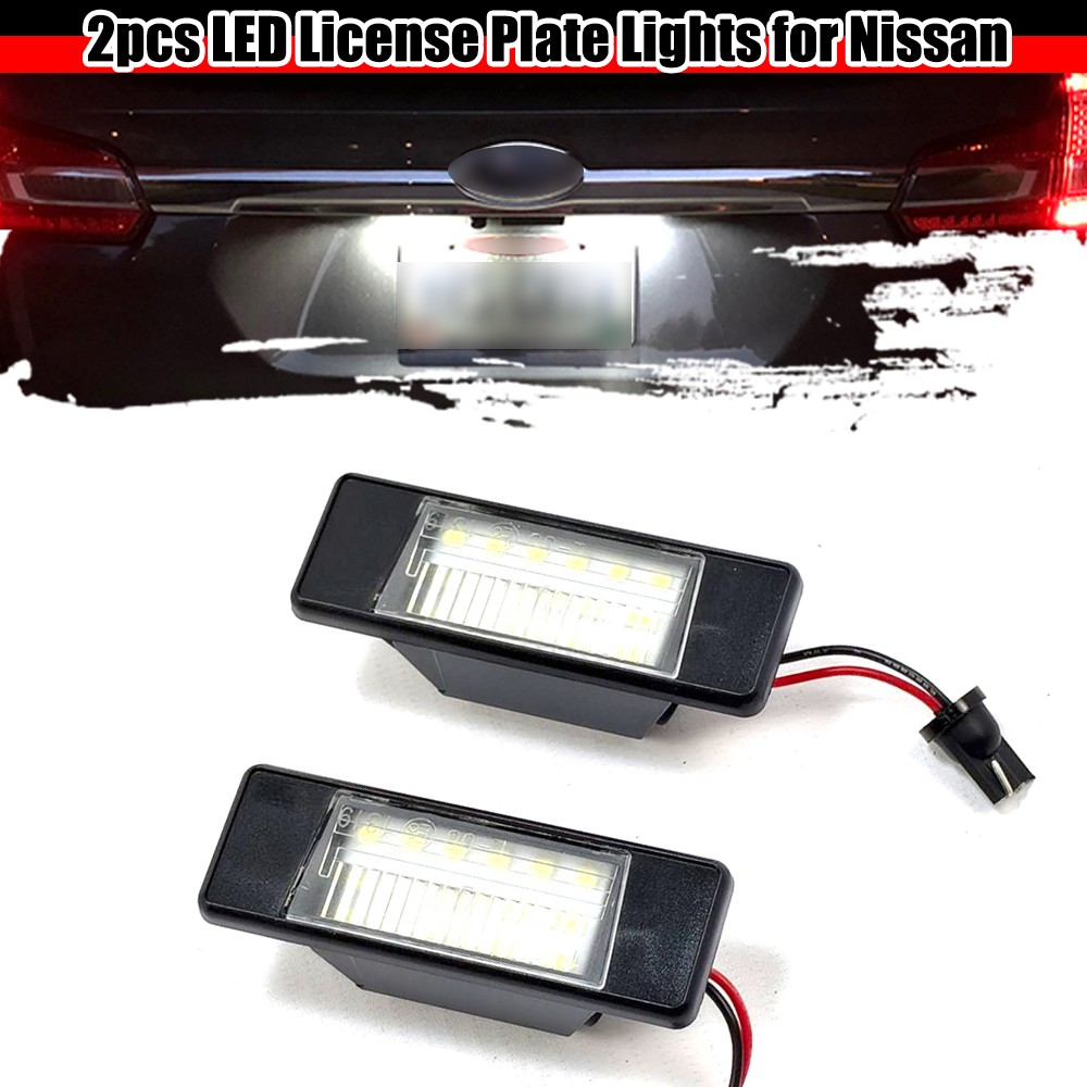 LED White License Plate Lights For Nissan Juke Navara Armada NV200 Infiniti Q50