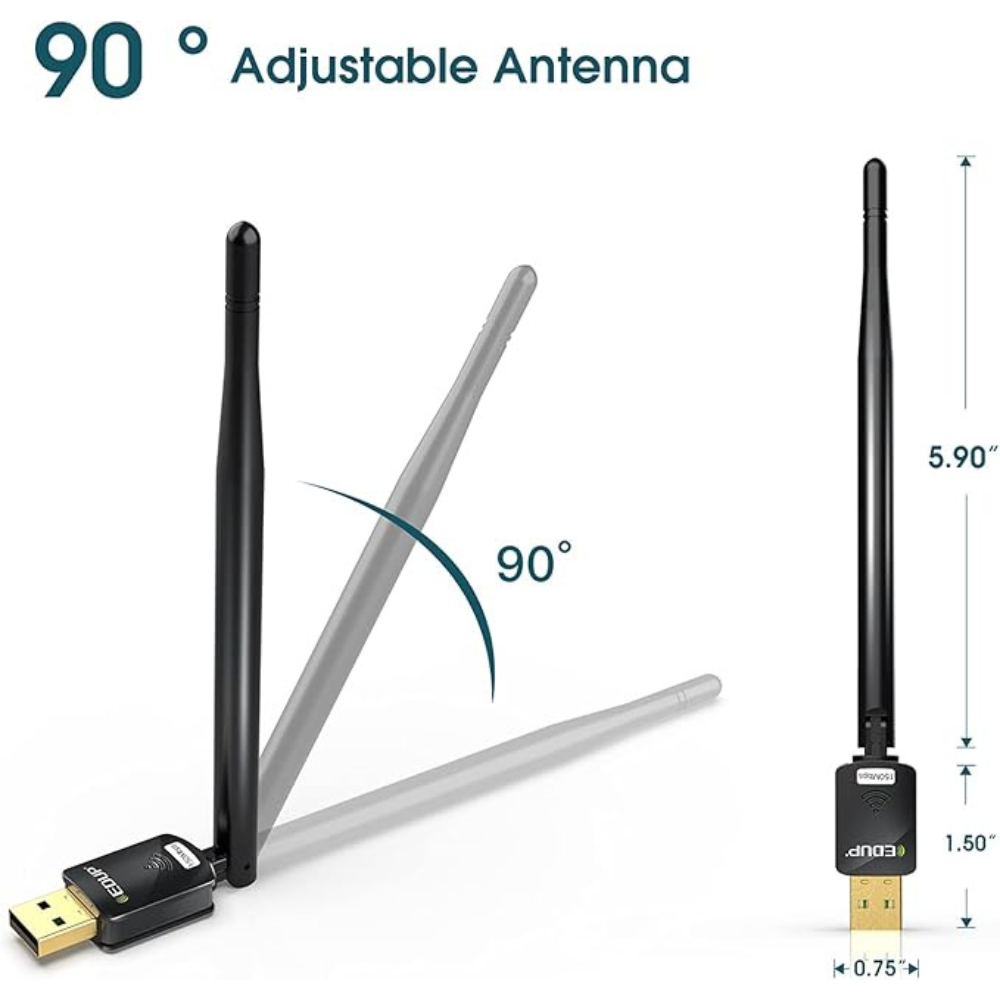 USB WIFI ADAPTER for PC Computer Wireless Network Dongle High Gain Antenna.