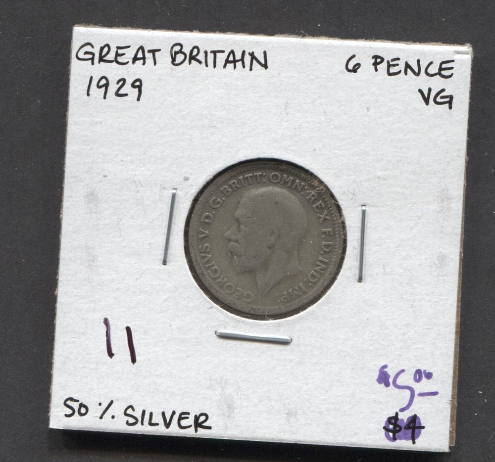 1929- Great Britain-6 Pence- VG