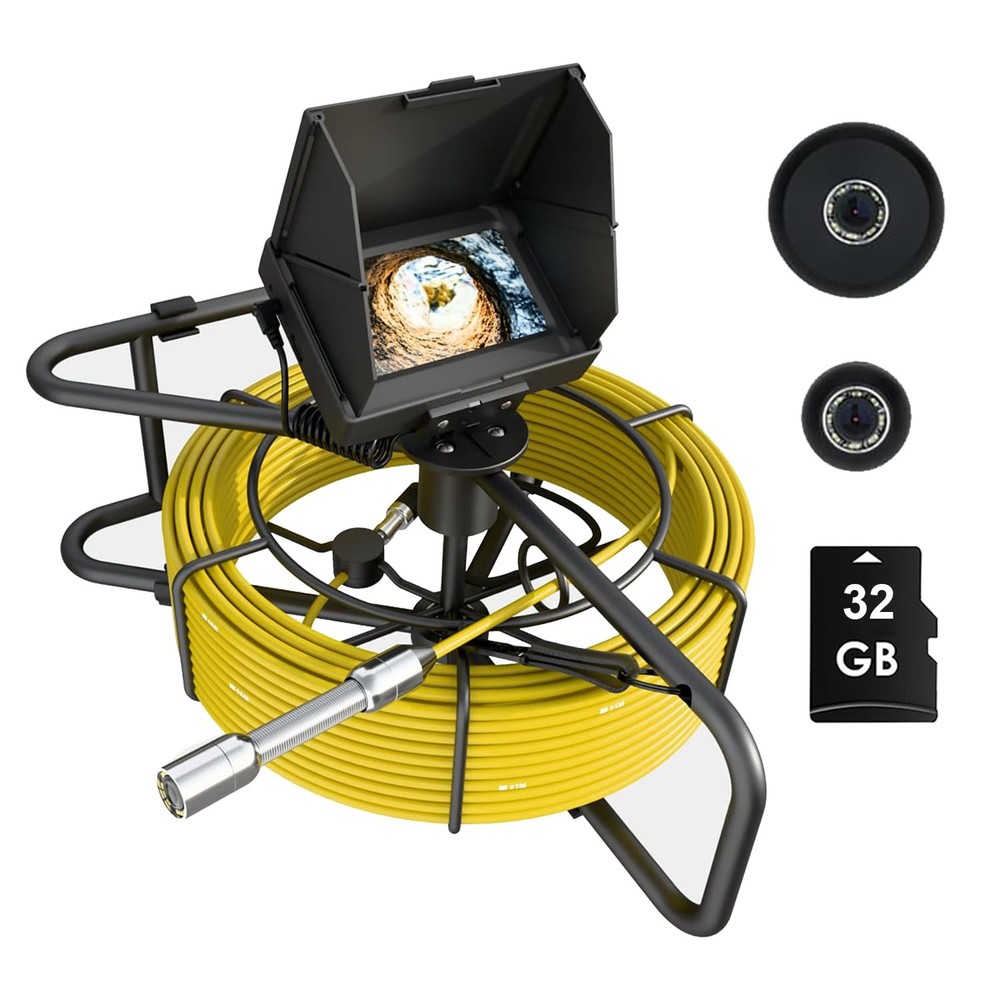 Sewer Camera 10m/32ft, 4.3" Pipe Snake Camera with DVR Function, Drain Plumbi...