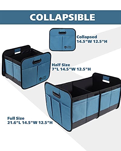 Car Trunk Organizer Storage SUV Foldable Cargo Storage Containers with 9 Blue