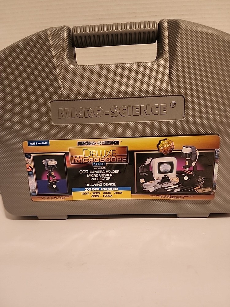 Micro Science Microscope Complete Set Deluxe With Carrying Case