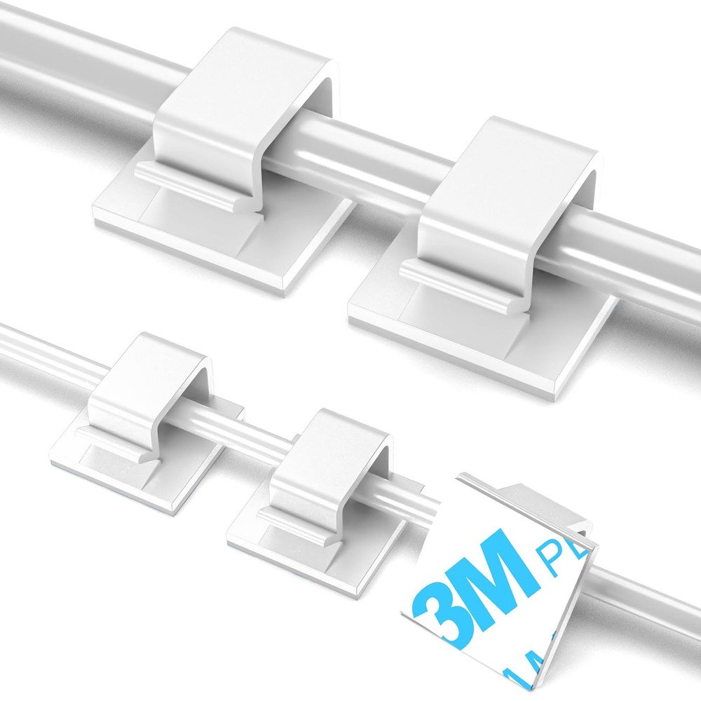 100 PCS Adhesive Cable Clips White (Small & Large), Small&Large,